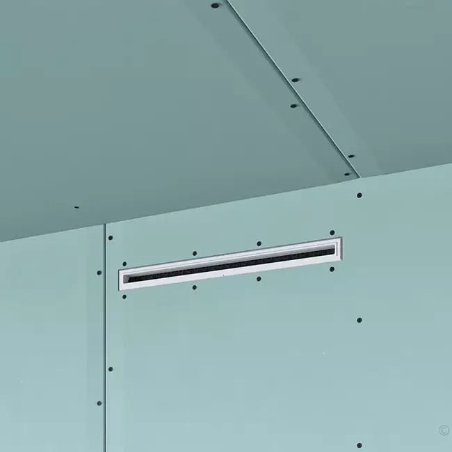 Ergovent instucbaar frameloos lijnrooster 500 mm met aansluitdiameter 75 mm - standaard