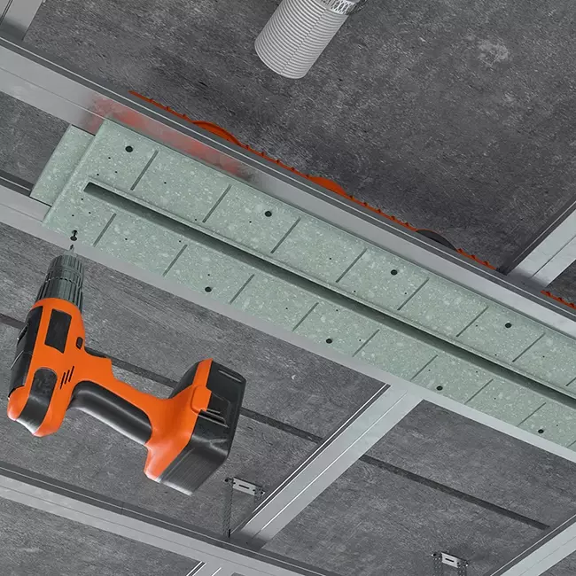 Ergovent instucbaar frameloos lijnrooster 1000 mm met aansluitdiameter 75 mm - profiel