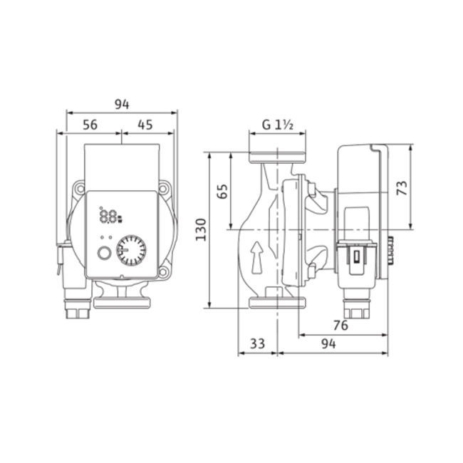 Wilo Yonos PICO circulatiepomp 25/1-4 130 mm