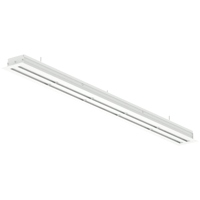 Lijnrooster aluminium met 1 instelbaar patroonblad – 500 mm – RAL 9016