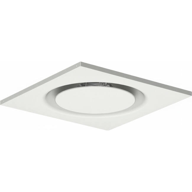 Plafondrooster staal ronde luchtuitlaat voor toe- en afvoer 595x595 mm – 160 mm – RAL 9010