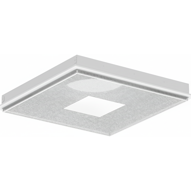 Geperforeerd plafondrooster voor toe- en afvoer 595x595 mm – 160 mm – RAL 9016