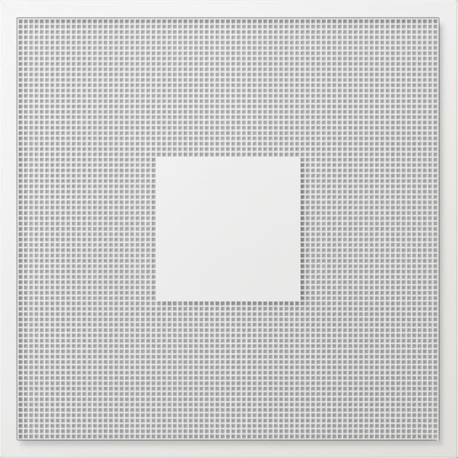 Geperforeerd plafondrooster voor toe- en afvoer 595x595 mm – 160 mm – RAL 9016