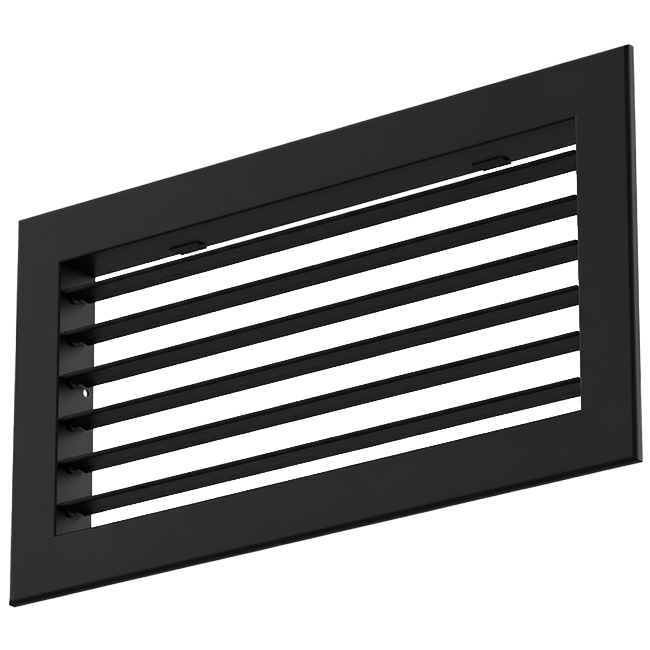 Wandrooster aluminium enkel instelbaar – met klemveren – 200x100 mm – RAL 9005