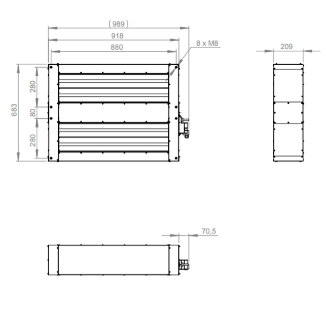 Motor afsluitklep met veerterugloop voor ROTO K / RHE 2800 V - MAK R 2800 V02
