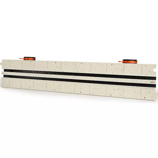 Ergovent instucbaar frameloos lijnrooster 1050 mm met aansluitdiameter 75 mm - modulair - 2 sleuven