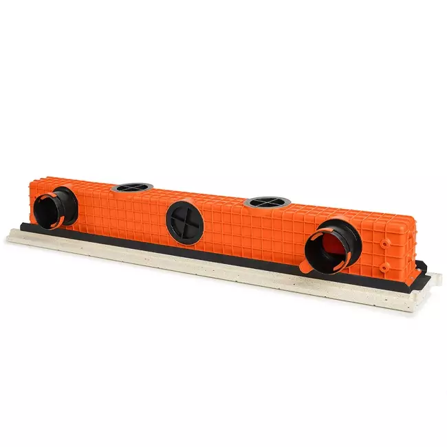 Ergovent instucbaar frameloos lijnrooster 1050 mm met aansluitdiameter 75 mm - modulair - 2 sleuven