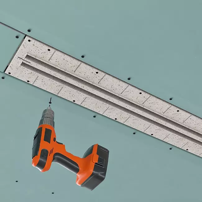 Ergovent instucbaar frameloos lijnrooster 1050 mm met aansluitdiameter 75 mm - modulair - 2 sleuven