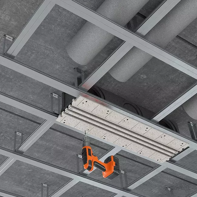 Ergovent instucbaar frameloos lijnrooster 1000 mm met aansluitdiameter 160 mm - airconditioning - 3 sleuven