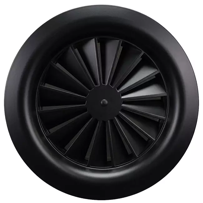 Wervelrooster rond 125 mm centrale schroef - SWR125 RAL9005 30% glans