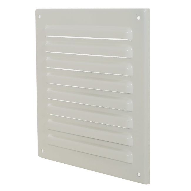 Buitenrooster vierkant 200x200 mm aluminium - RAL9010