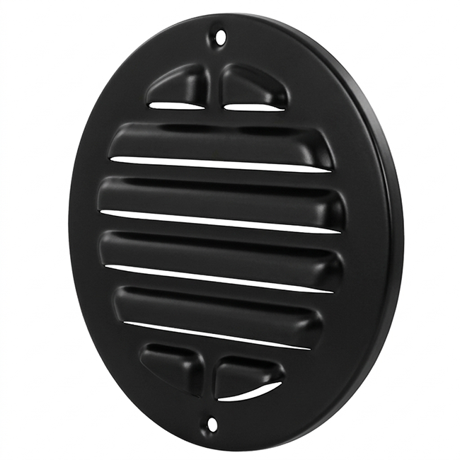 Buitenrooster rond 125 mm aluminium - RAL9005 30% glans