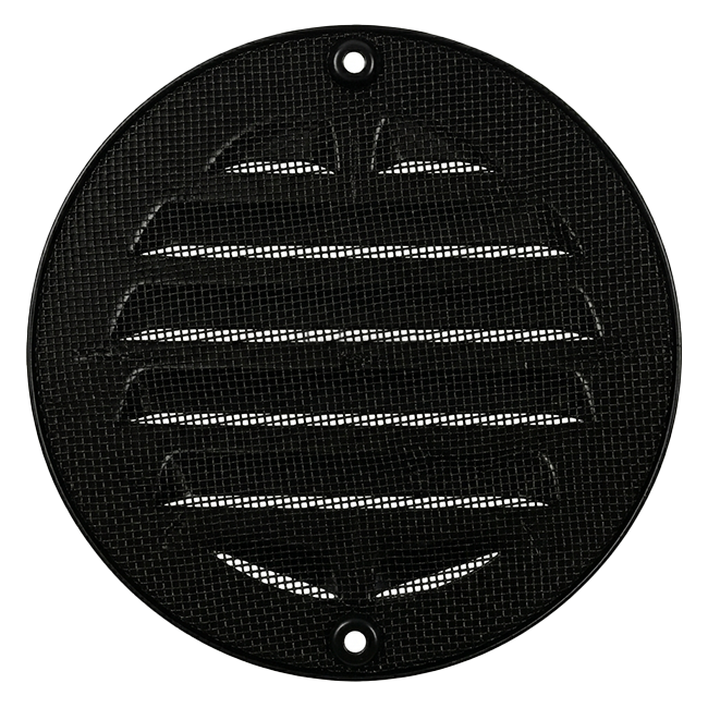 Buitenrooster rond 125 mm aluminium - RAL9005 30% glans