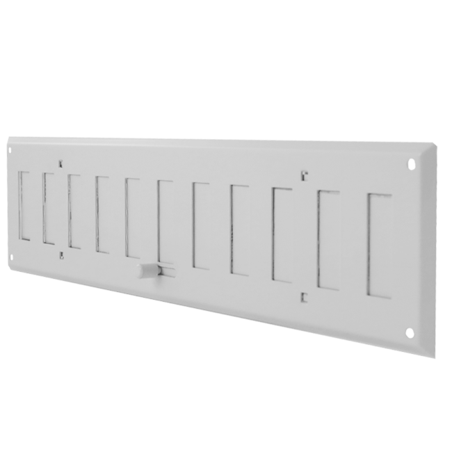 Wandrooster verstelbaar 400x100 mm metaal - RAL 9016
