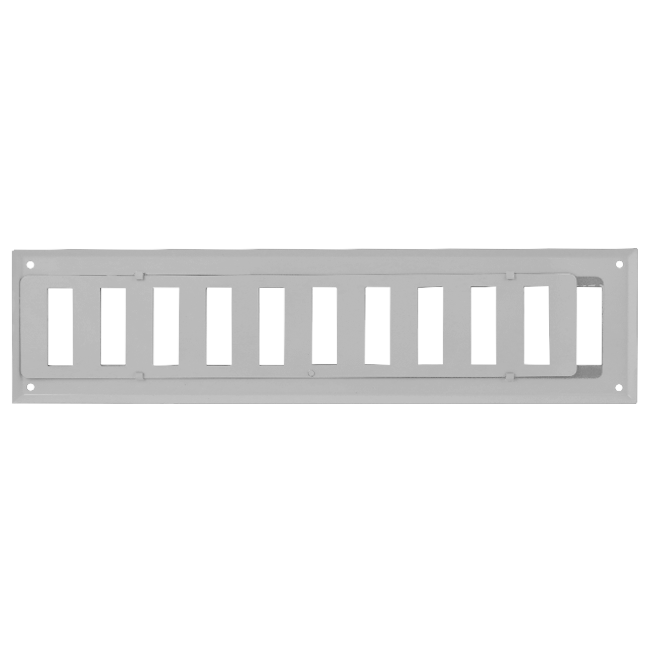 Wandrooster verstelbaar 400x100 mm metaal - RAL 9016