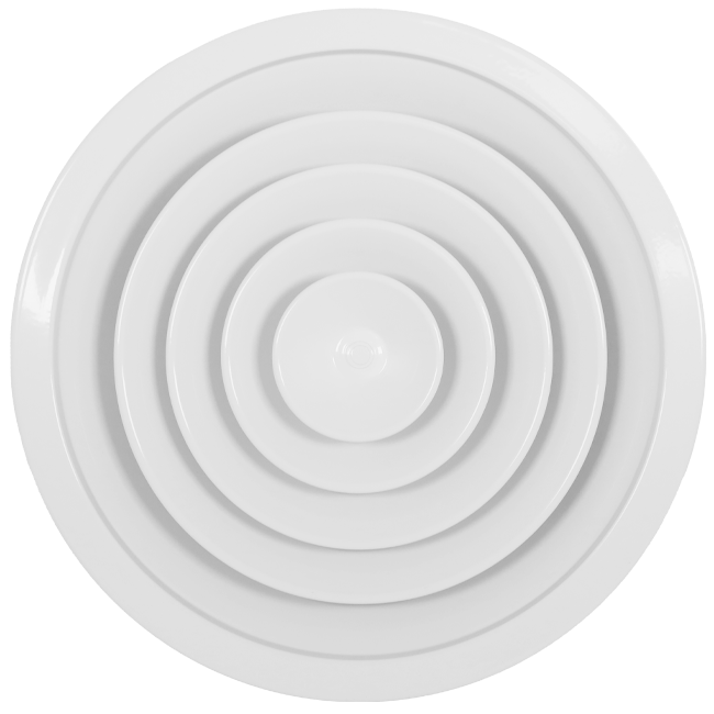 Diffuseur plafonnier rond avec motif fixe Ø 200 mm - RAL9016