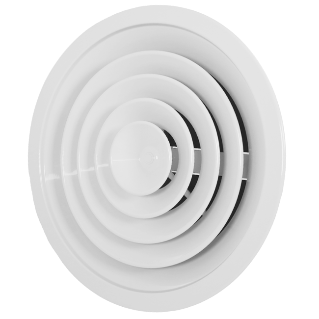 Diffuseur plafonnier rond avec motif fixe Ø 200 mm - RAL9016