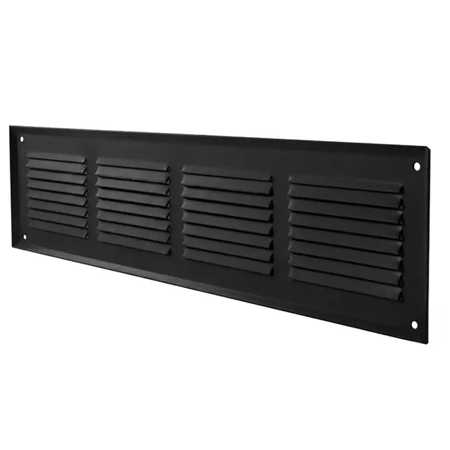 Grille murale 500x100mm aluminium - RAL9005 30% brillant