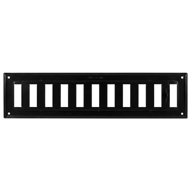 Wandrooster verstelbaar 300x100 mm metaal - RAL 9005 30% glans