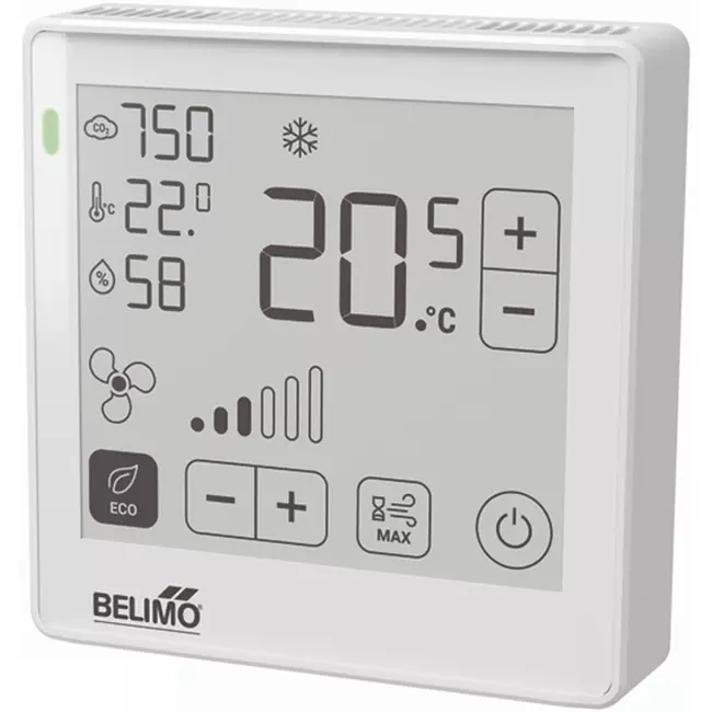 Belimo ruimtebedieningsmodule voor CO₂, luchtvochtigheid en temperatuur - ePaper touchdisplay - MP-Bus - P-22RTM-1800D-1