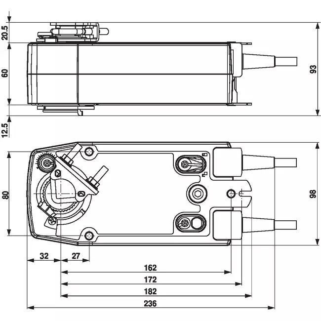 Belimo roterende klepaandrijving met veerteruggang 24V - open/dicht - 20 Nm - SF24A-S2