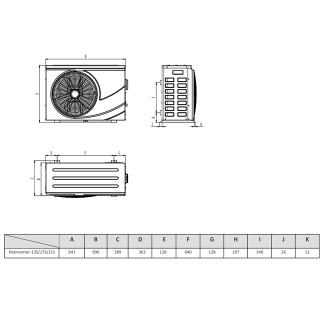 Kizura Maxinverter-21S zwembadwarmtepomp 230V R32 21,2 kW