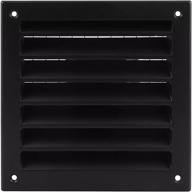 Buitenmuurrooster aluminium 150x150 mm - RAL 9005