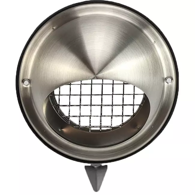 RVS bolrooster 125mm geveldoorvoer - EL-SS-B125 SS