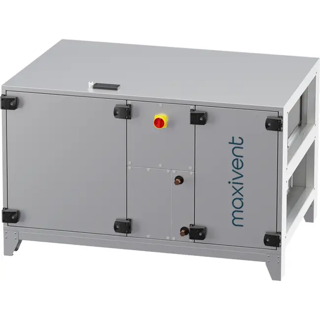 Maxivent WTW luchtbehandelingkasten met warmtewiel 2000 m3/h met warmwaterbatterij horizontaal links - RHE 2000 H WOJL