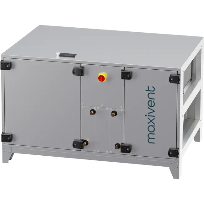 Maxivent WTW luchtbehandelingkasten met warmtewiel 3400 m3/h met warmwaterbatterij en DX-koeling horizontaal rechts - RHE 3400 H WDJR