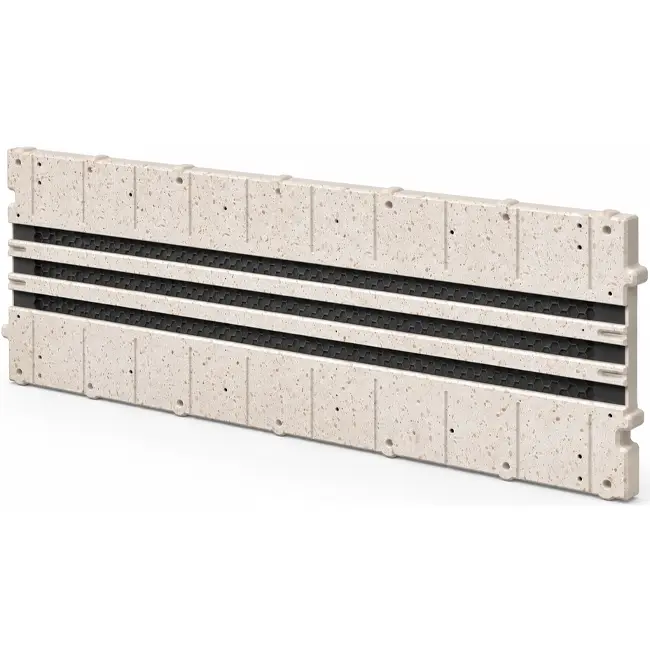 Ergovent tussenstuk voor modulaire inpleisterbare lijnroosters 1050 mm - 3 sleuven
