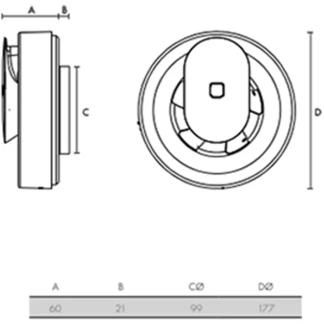 Badkamer ventilator Svara met vocht- en lichtsensor 100-125mm (app-gestuurd)
