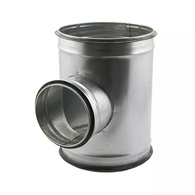 Té de Ø 630 mm - Ø 250 mm pour conduit rigide galvanisé (90°)