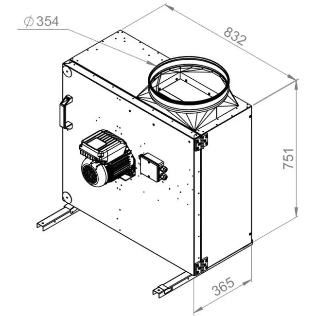 Boxventilator motor buiten luchtstroom - MPS 450 EC 30