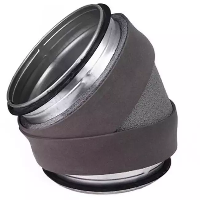 Thermoduct 13mm bocht diameter 355 mm 45 graden geisoleerd