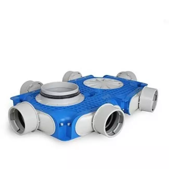 Vent-Axia Uniflexplus ventilatie verdeelbox 6x Ø90mm met tuit Ø180mm