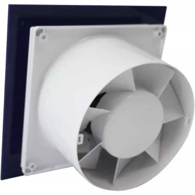 Air Roxy badkamerventilator met aansluitdiameter 100 mm met timer en vertraagde start - kunststof front blauw