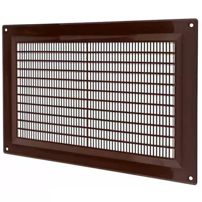 Ventilatierooster rechthoekig met grill 250x170 mm bruin - VR2517B