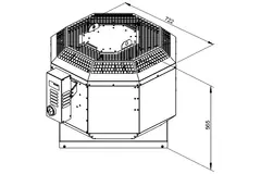 Ventilateur de toit gaz la sortie verticale de la combustion - DVN 400 D4 F4 30