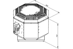 Ventilateur de toit restauration avec contrôle de la fréquence - DVN 500 D4 30