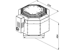 Ventilateur de toit isolé gaz de combustionafvoer - DVNI 250 D2 F4 30