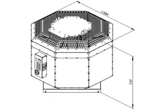 Ventilateur de toit isolé restauration - DVNI 450 EC 30