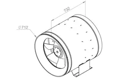 Ventilateur de gaines Ruck Etaline D avec contrôle de la fréquence 23140 m³/h diamètre 710 mm - EL 710 D4 02