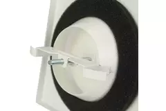 Ventilatieventiel afvoer metaal vierkant Ø100 mm wit met klemveren - DVSQ100