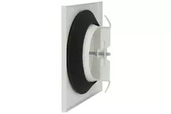 Ventilatieventiel afvoer metaal vierkant Ø100 mm wit met klemveren - DVSQ100