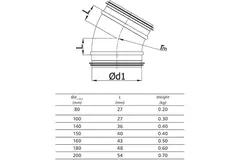 Ronde spiro bocht 30° Ø 100mm voor spirobuis