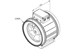 Ruck ETAMASTER buisventilator met EC motor 1780m³/h - Ø 250 mm + bediening potentiometer 10 kO