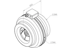Ventilateur de gaines Ruck 1090m³/h - Ø 250 mm + régulateur électronique continu 1,0 A
