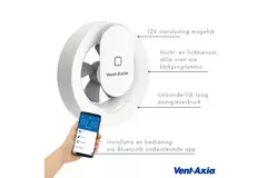 Badkamer ventilator Svara met vocht- en lichtsensor 100-125mm (app-gestuurd)