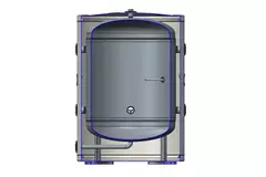 Buffervat RVS Duplex 100L  met 2KW weerstand